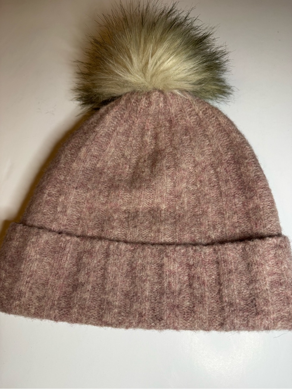 ARITZIA The Group By Babaton Wool Yak Blend Pom Beanie Dusty Rose OS